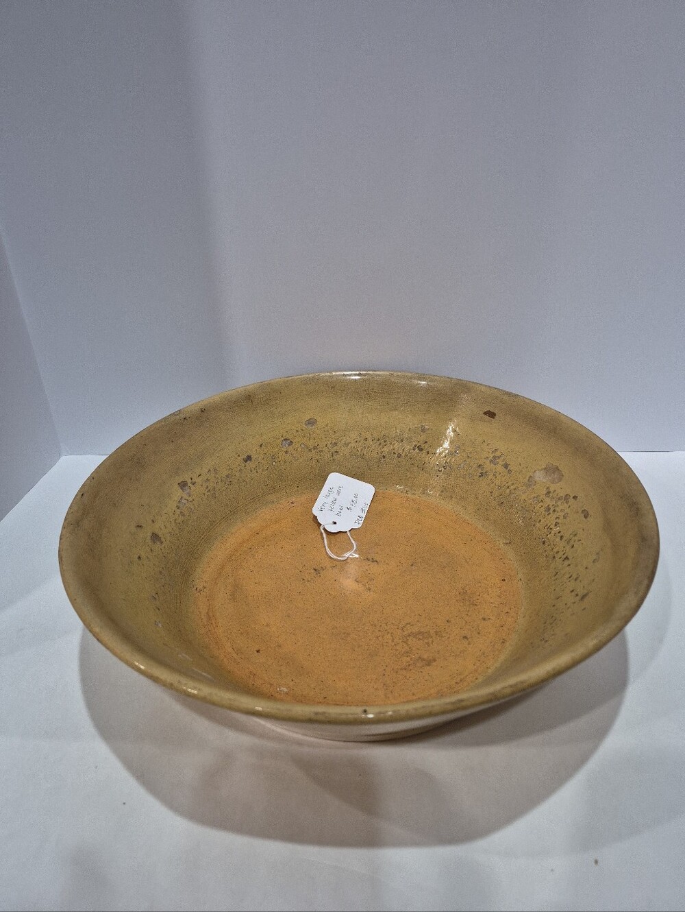 Vintage Antique Yellow Ware XL 14" Mixing Bowl Farmhouse Cottagecore Decor